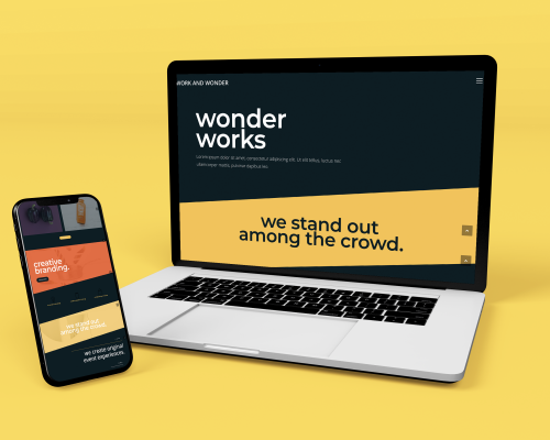 work and wonder website mockup